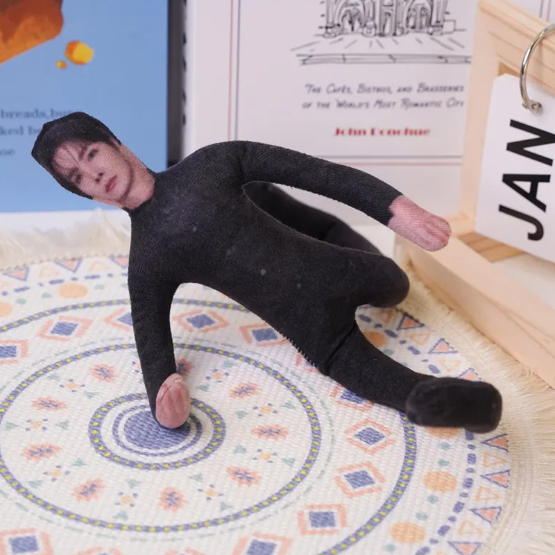 Personalized Custom Face Figure Soft Stuffed Toy Funny Flexible Poseable Doll Unique Gift Idea Handmade Abstract Plush