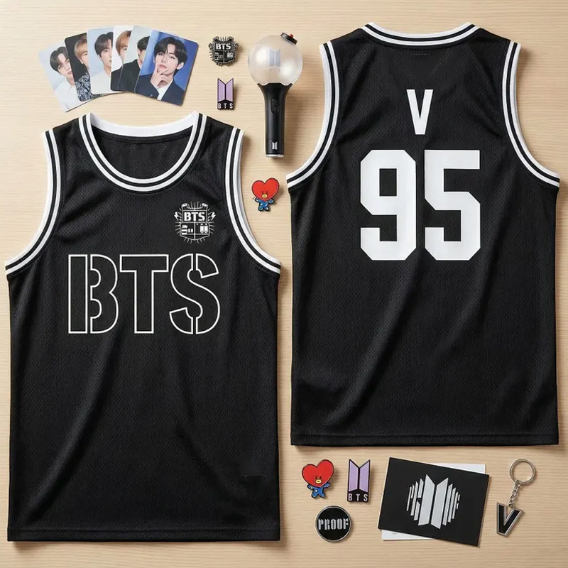 Kpop Group BTS-Style Jersey, Custom BTS Members Basketball Jersey For Army, BTS World Tour 2026 Merch Top, Bangtan Comeback 2026 Sports Vest