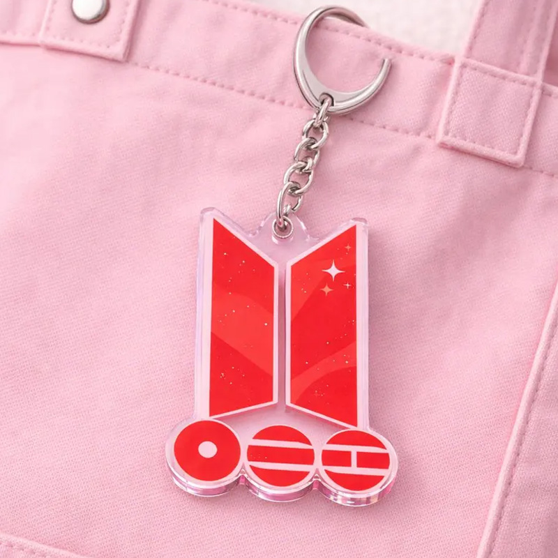 Kpop Acrylic Logo Pendant Cute Travel Bag Charm Creative Gift for Music Lovers Unique Accessory Kpop Fans Keychain