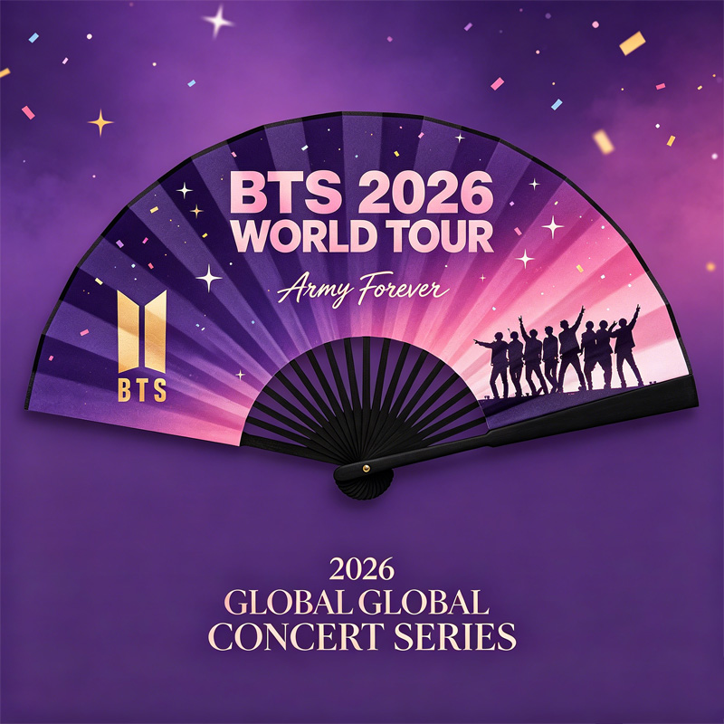 Kpop 2026 World Tour Army Forever Concert Souvenir Handheld Folding Fan
