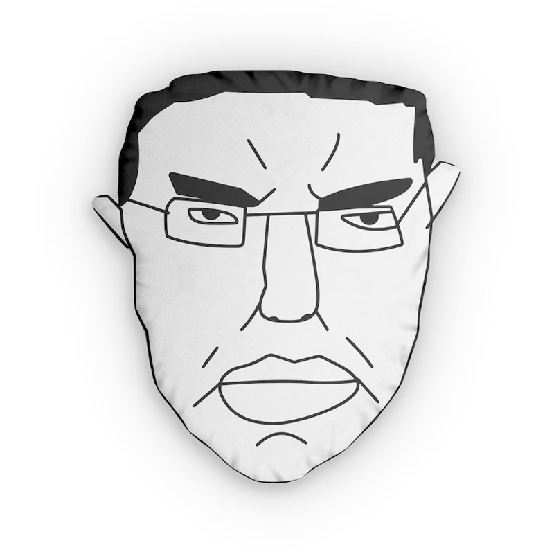 Humor Angry Face Meme Pillow Chudjak Wojak Expression Cushion Soft Plush Throw Chud Pillow Home Decor Gift