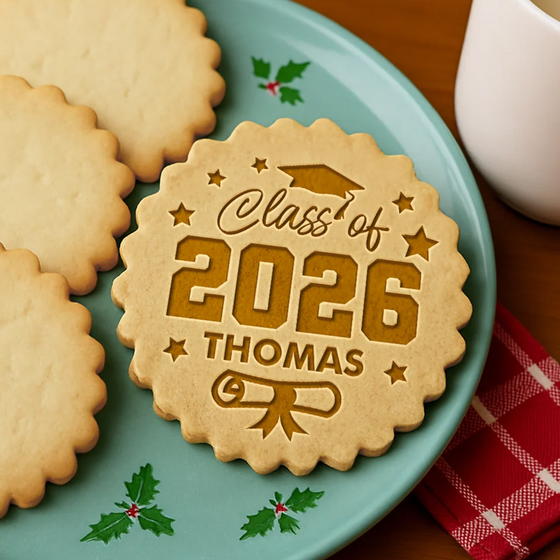 Graduation Class of 2026 Personalized Name Star Cap Diploma Celebration Baking Gift Cookie Cutter