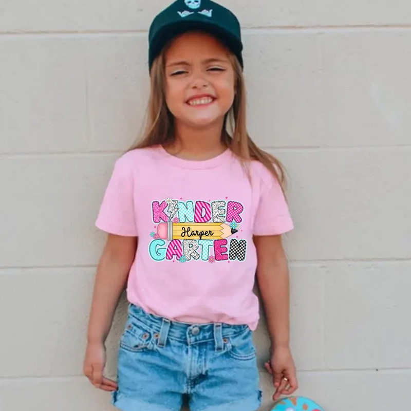 Personalized Kindergarten Magic Grade Level First Day Of School Colorful Rainbow Teacher Student Back To School Kids Shirt