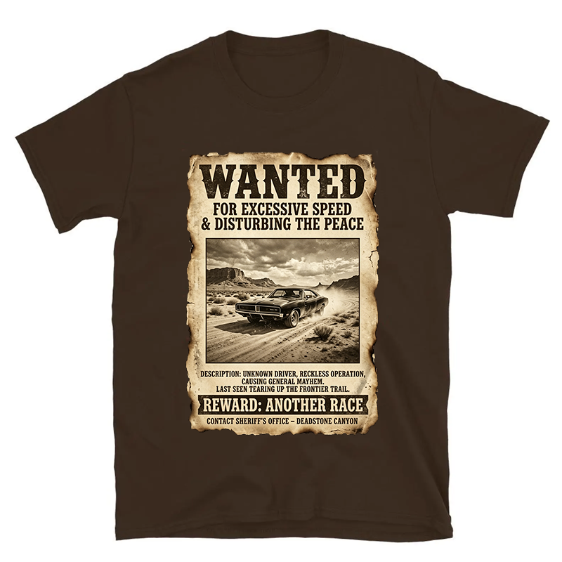Personalized Wanted Poster Car T-Shirt Upload Your Vehicle Photo Personalized Hot Rod Racing Tee, Western Funny Speed Lover Gift for Gearhead Dad Men