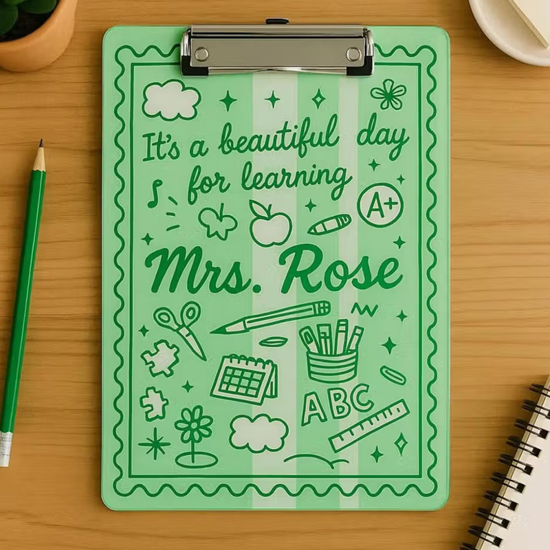 Personalized Teacher Clipboard Teacher Gift Classroom Decor Back to School Gift Cute Pink Clipboard