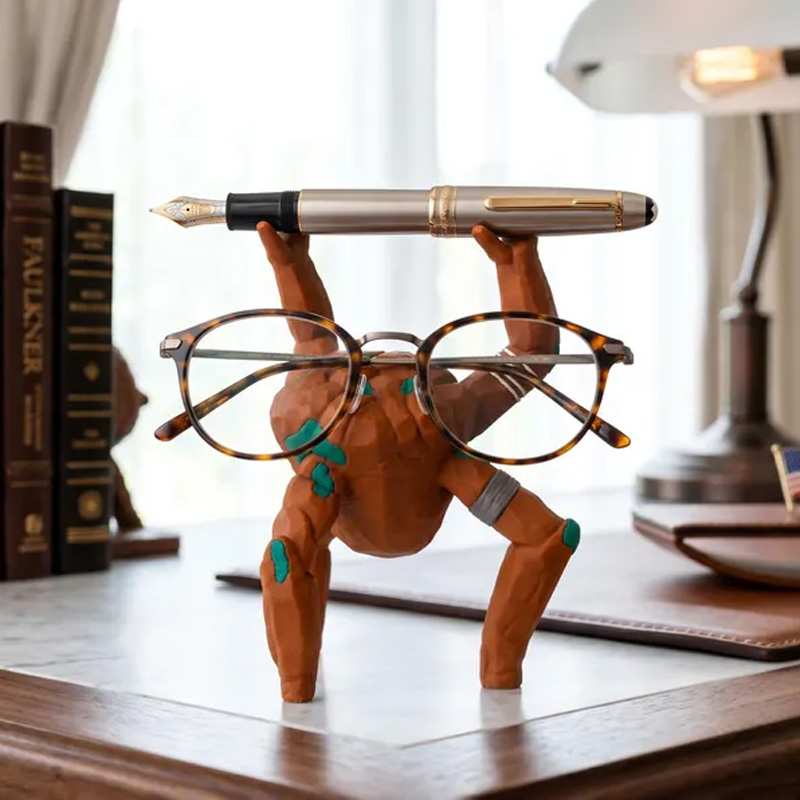Personalized Funny Desk Buddy Clay Style Geek Office Gift Quirky Pen And Eyeglass Holder For Fans Rocky Figurine 3D Printed Movie Authentic Glasses
