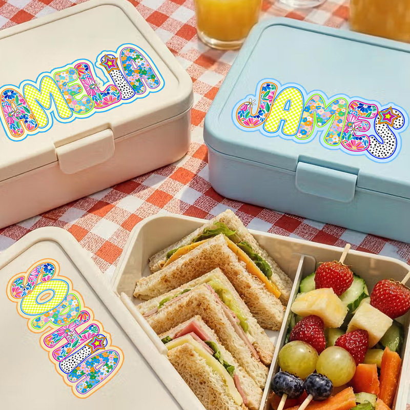Personalized Artistic Name Multicolor Waterproof Stickers Daily Use Back to School Birthday Gift for Students Kids