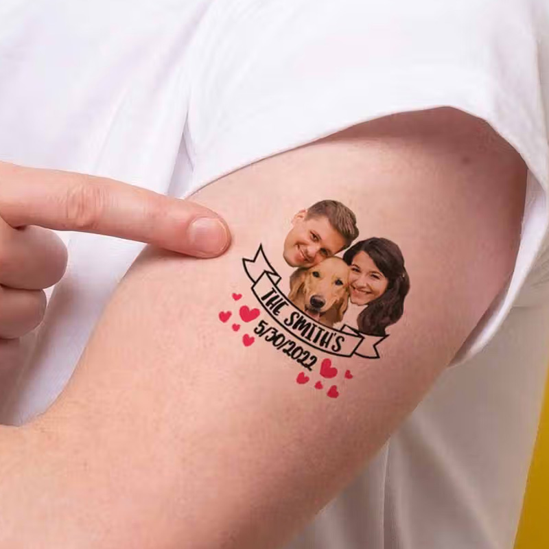Personalized Waterproof Temporary Face Photo Tattoo Stickers with Name Bachelorette Party Birthday Wedding Favors