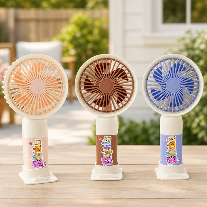 Personalized Summer Mini Handheld Fan Themed Colorful Fruit Fresh Vibes Design Portable USB Rechargeable Cooling Gadget Gift Back to School Gift