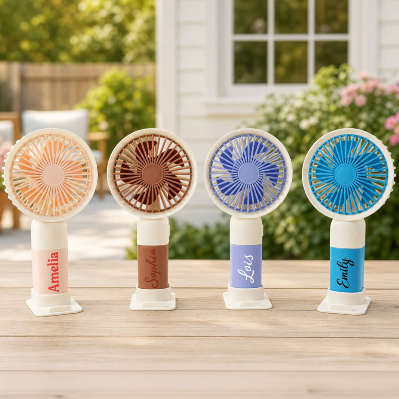 Personalized Summer Breeze Handheld Fan Themed Outdoor Garden Picnic Compact USB Rechargeable Cooling Accessory Back to School Gift