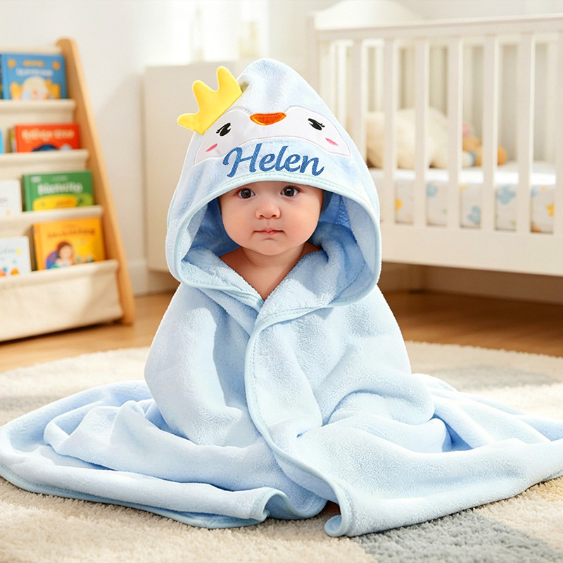 Personalized Baby Hooded Towel with Name Soft Cotton Animal Hooded Bath Towel Cute Baby Gift,Monogrammed Baby Towel Baby Shower Gift