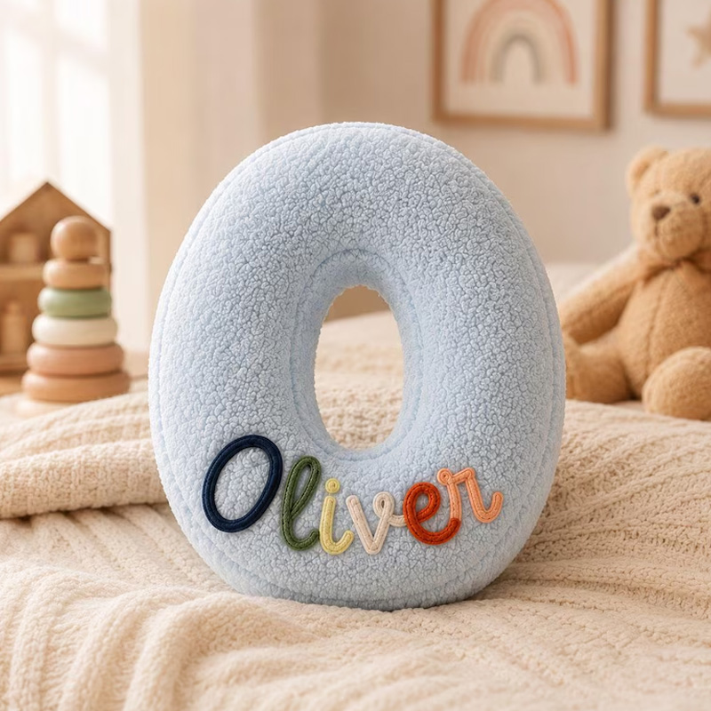 Personalized Rope Embroidery Plush Letter Pillow Custom Name Initial Cushion Soft Cozy Nursery Decor Gift For Kids