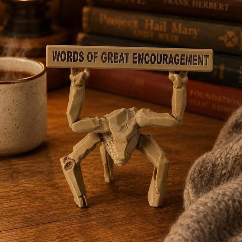 Project Hail Mary Rocky Figure Desktop Motivational Creature Miniature Custom Name Words Of Encouragement Holder Desktop Decoration