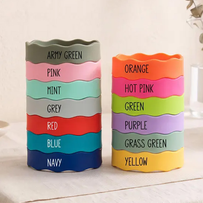 Personalized Baby Name Bands Water Bottle Custom Colorful Silicone Labels Drink Cup