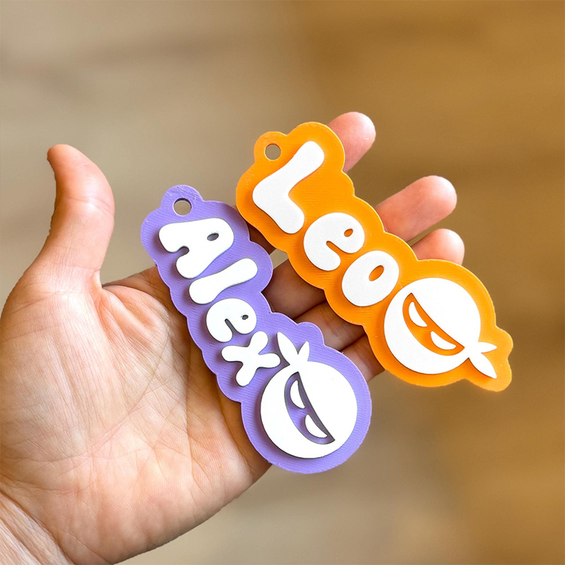 Personalized Kids Name Bag Tag Cute Cartoon Animal Keychain Label Backpack Charm Colorful School Accessory