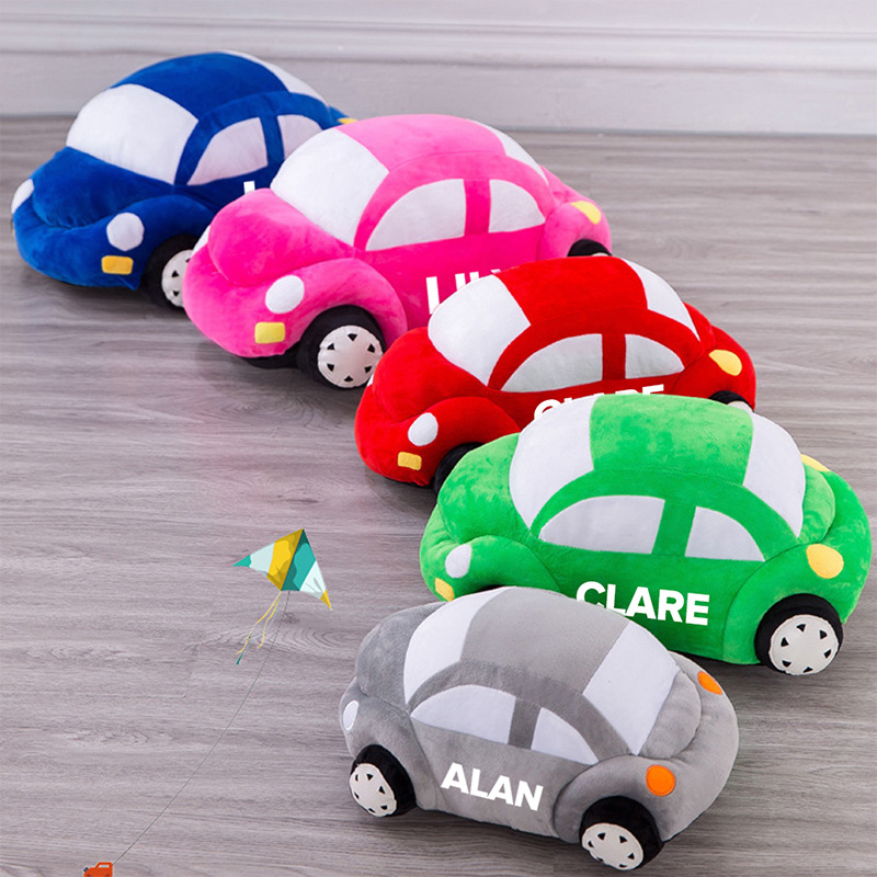 Personalized Car Plush Toy Custom Name Soft Green Vehicle Pillow Gift For Kids Toddlers Nursery Decor