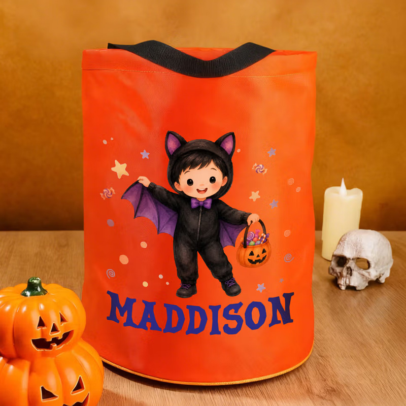 Personalized Halloween Cartoon Character Star Candy Lightweight Trick or Treat Bag with Name Halloween Party Gift for Kid