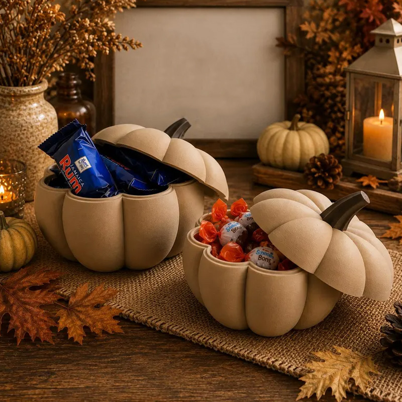 Personalized Pumpkin Cookie Jar Autumn Storage Container Festive Candy Bowl For Halloween Thanksgiving Decor