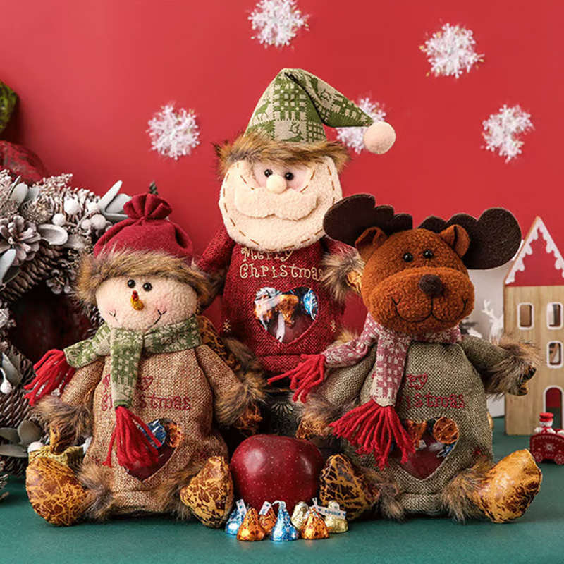 Christmas Gift Bag Holiday Stuffed Animal Cute Winter Decoration Gift Christmas Gift for Kids