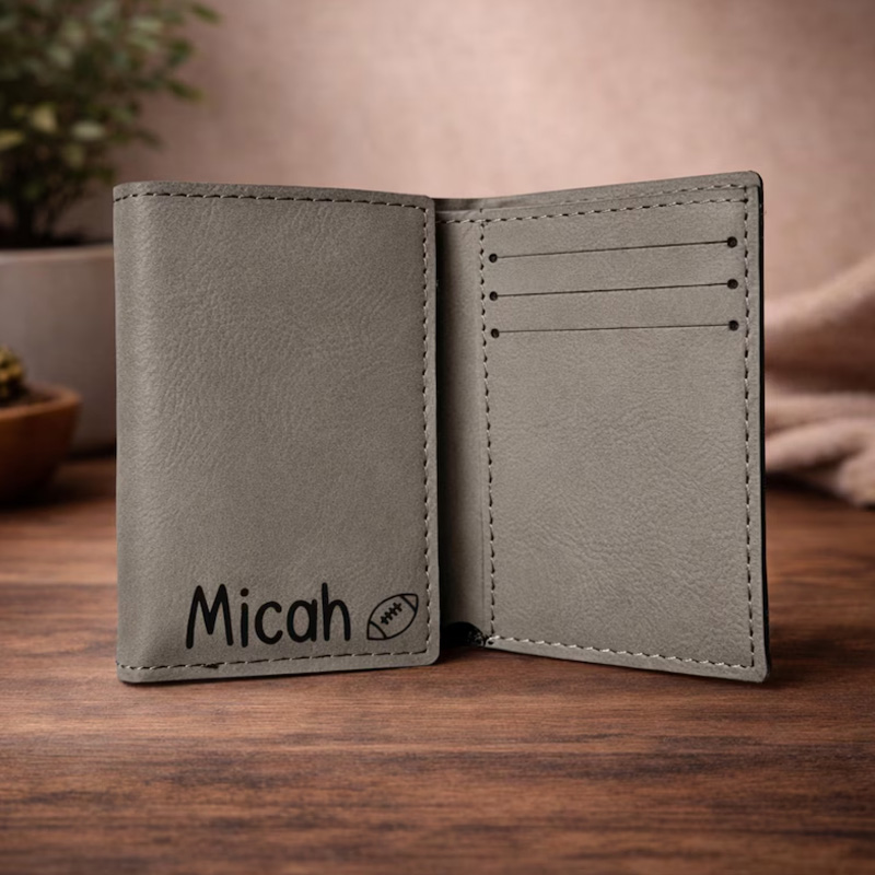 Personalized Kids Wallet Engraved Trifold Wallet for Boys Custom Name Wallet Gift for Kids