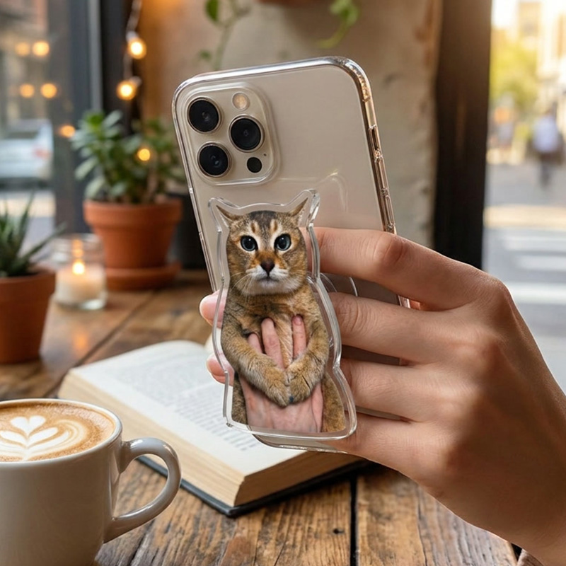 Personalized Meimei Cat Phone Grip Stand Cute Meme Cat Airbag Holder Secure Comfortable Smartphone Handheld Accessory