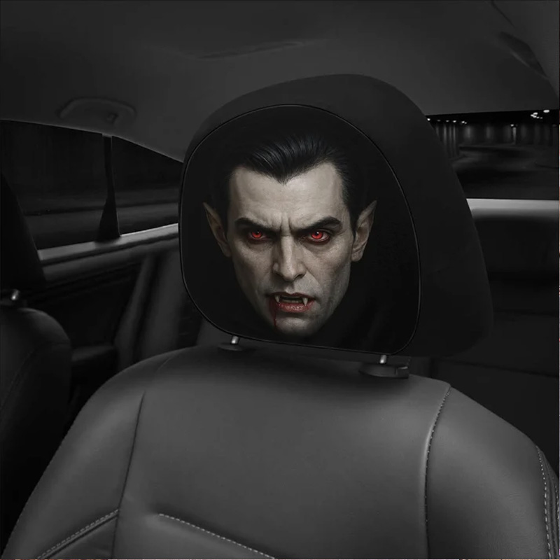 Personalized Car Headrest Covers Halloween Horror Passenger