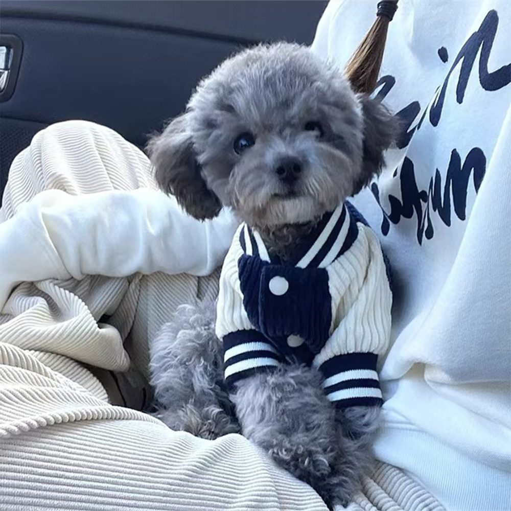 Personalized Dog Varsity Jacket Corduroy Custom Name Pet Sweater Cozy Puppy Coat Fall Winter Apparel Gift