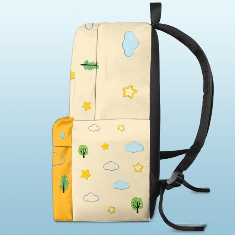 Personalized Cute Construction Theme Custom Name Photo Face Yellow Dump Truck Pattern Kids Backpack