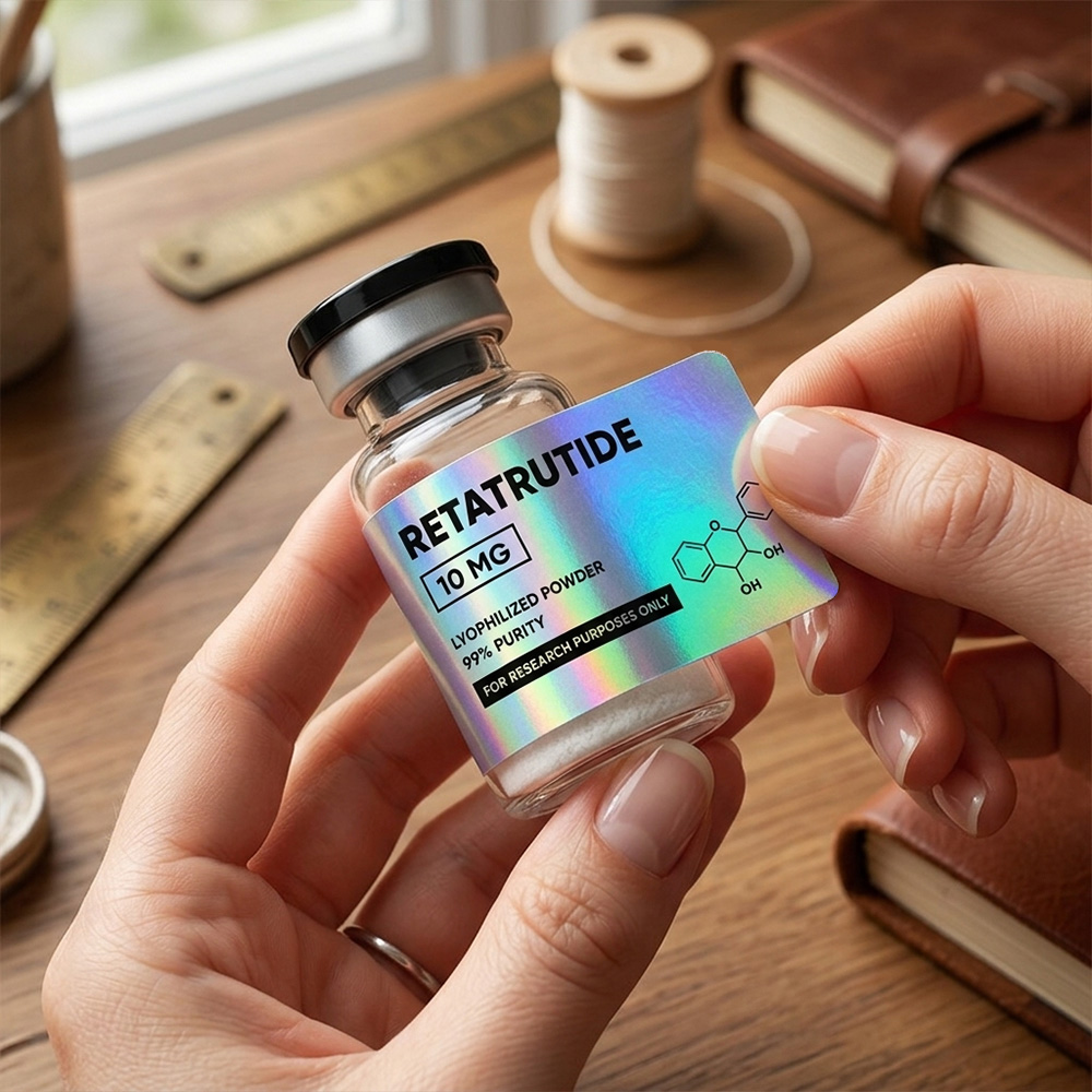 Personalized Holographic Peptide Vial Labels Holographic Stickers for 3mL 5mL Vials Price for every 24 labels