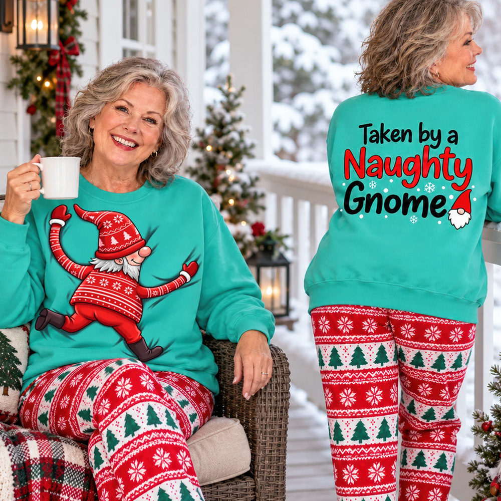 Personalized Naughty Gnome Christmas Sweatshirt Taken By Playful Holid