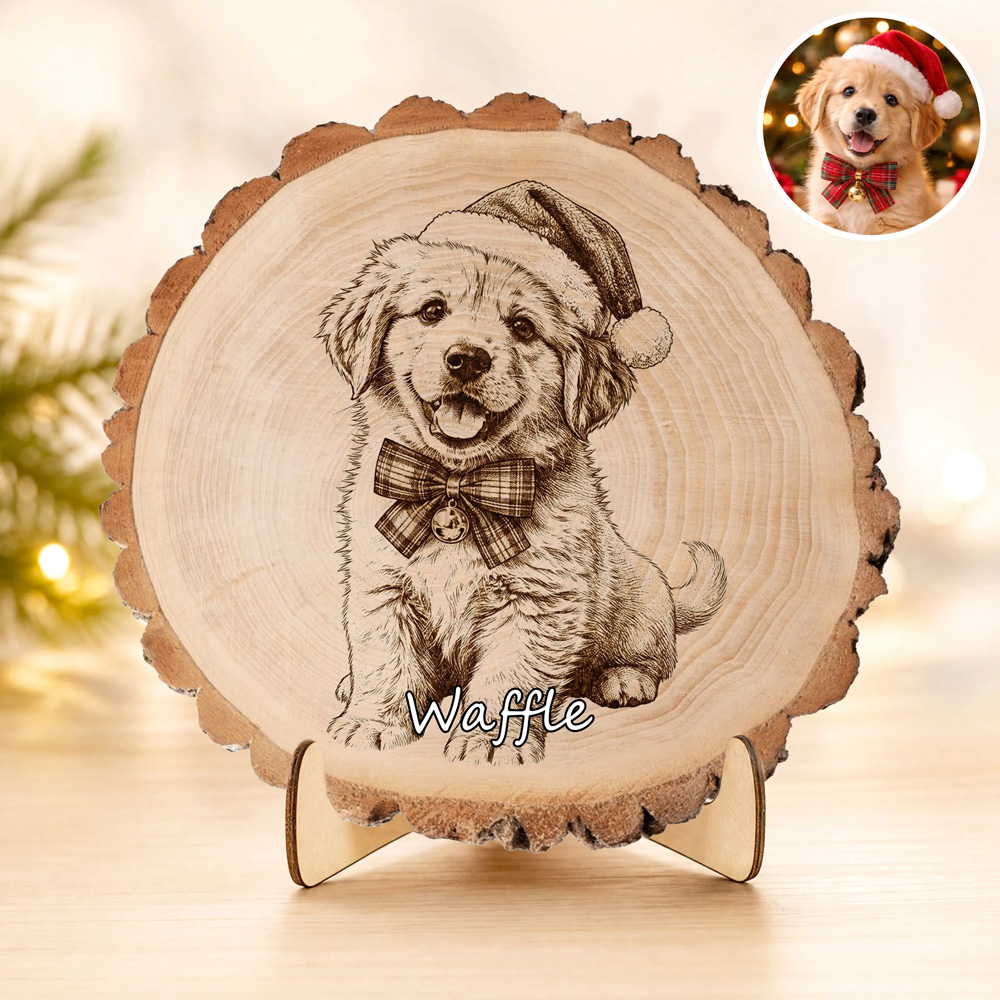  Personalized Wooden Tabletop Decor Meaningful Christmas Gift For Pet Lovers Custom Wooden Wall Art Home Decor Custom Christmas Wood Slice Standee