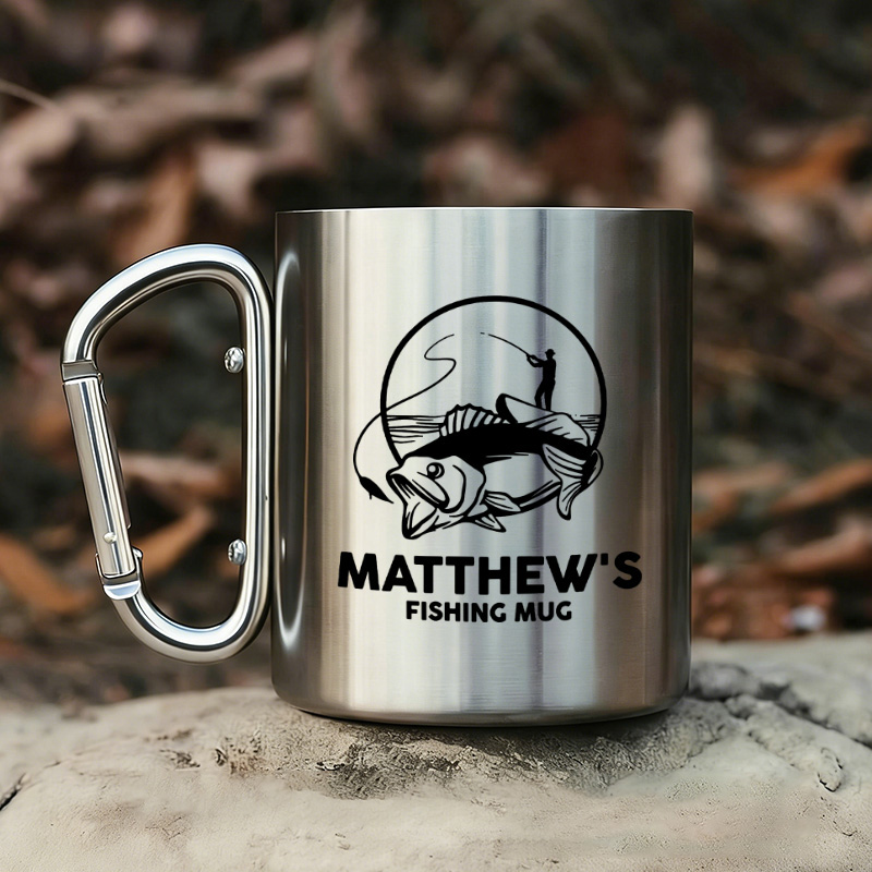 Personalised Fishing Travel Mug Custom Fishing Stainless Steel Mug Gift Outdoors Fishing Lover