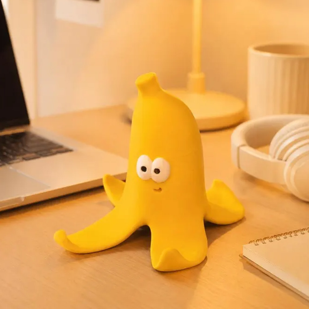Cute Banana Phone Holder Stand Funny Kawaii Desk Accessory Gift for Her