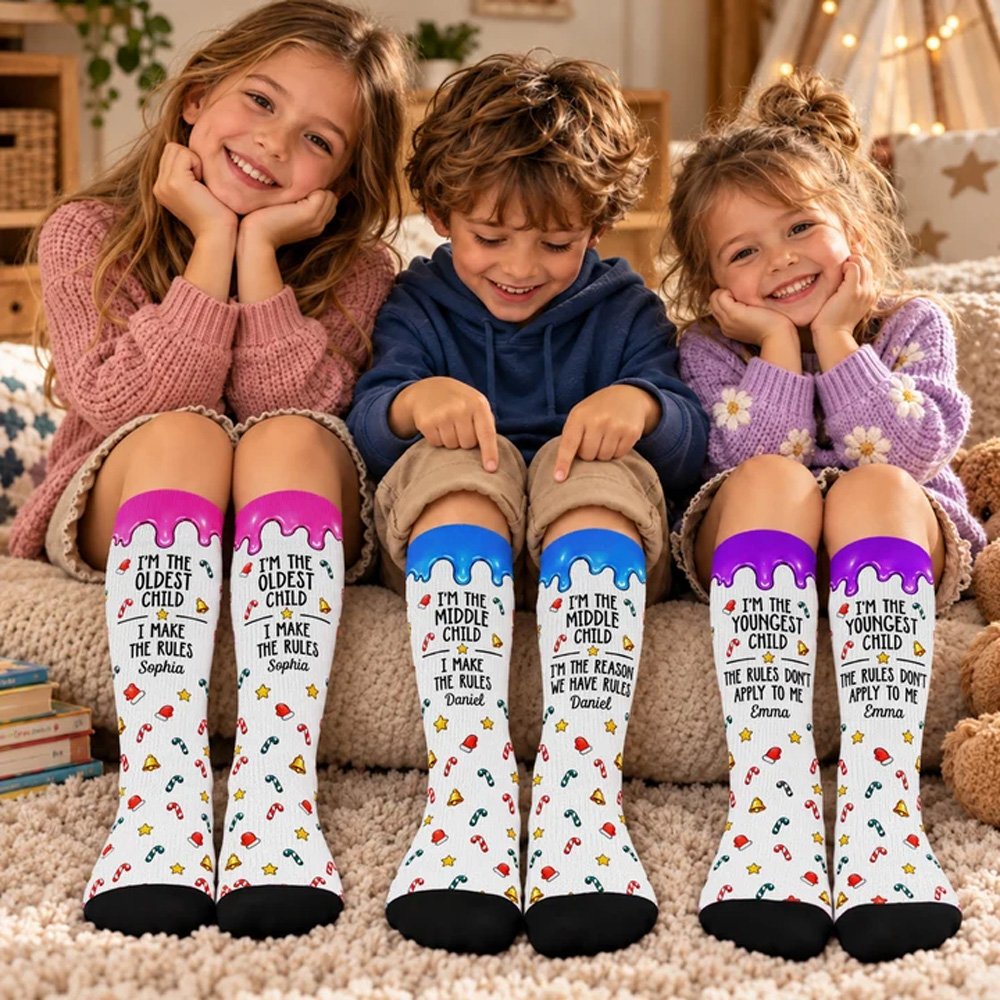 Personalised Gifts for Siblings Brother Sister Rules Socks