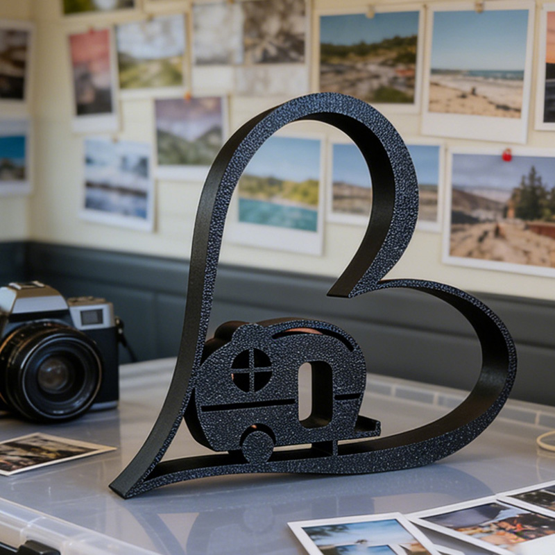 Personalized 3D Printed Camper Heart Camping Decor Sign Gifts for Campers Rv Gift Ideas