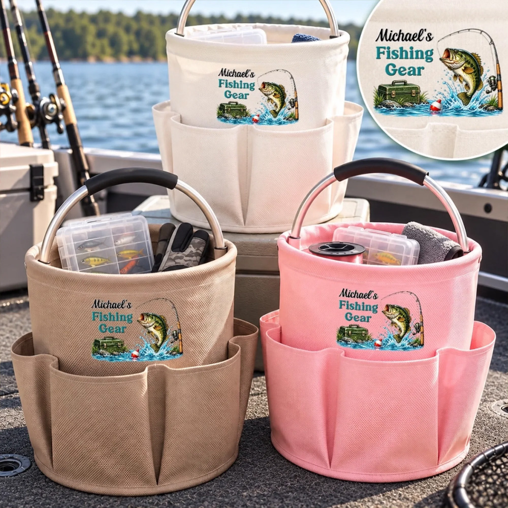 Personalized Gardening Tool Bag Custom Name Fishing Gear Gifts for Fis