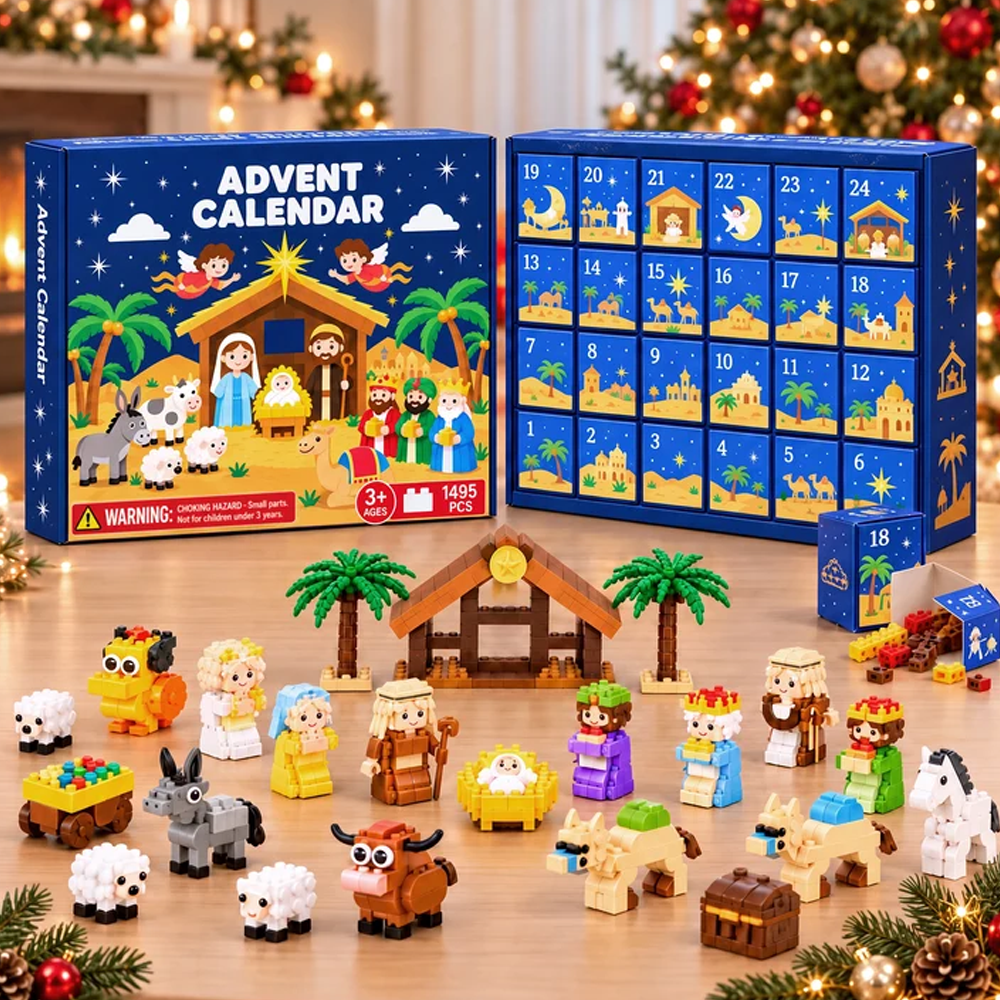 24-Day Countdown Gifts Nativity Advent Calendar Building Block Kit