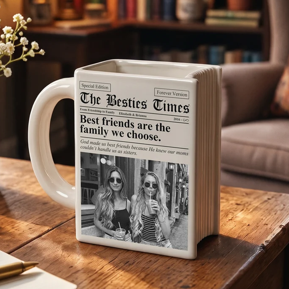 Personalized Mug Friendship Newspaper Custom Photo Best Friend Keepsake Gift For Her