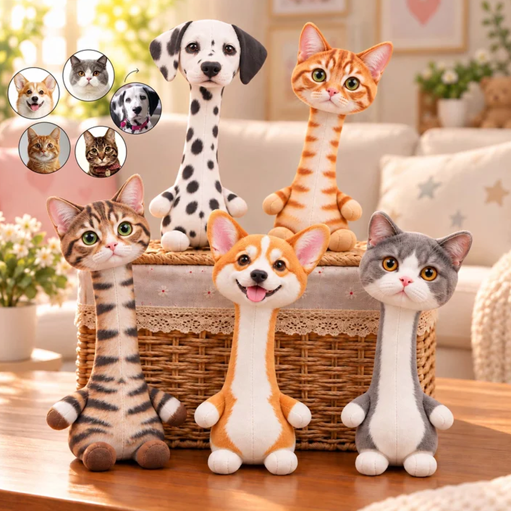 Personalized Pet Lover Gifts Custom Long Neck Pet Mini Doll with Posea