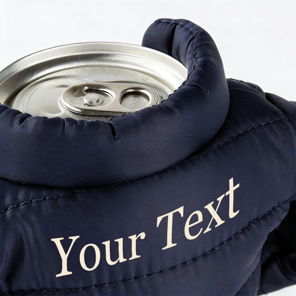 Personality Puffy Beer Jacket Insulated Can Cooler Novelty Puffer Vest Sleeve For Beer And Cans Fun Gift For Beer And Cola Lovers