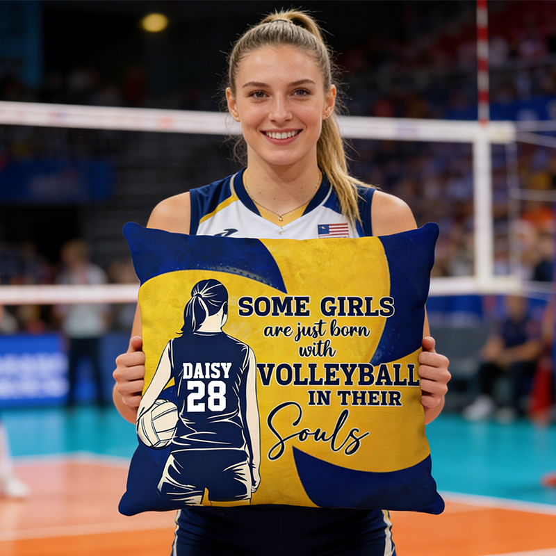 Personalized Volleyball Pillow with Custom Name and Number for Players and Fans  