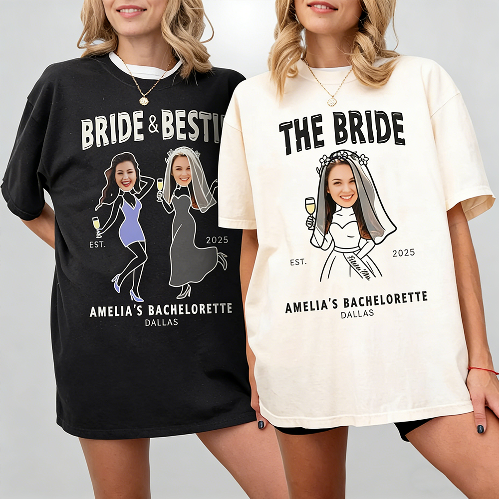 Personalized Custom Photo Bachelorette Sweatshirt Personalized Bride And Bestie Shirt With Face Insert Ideal For Bridal Party And Wedding Gifts