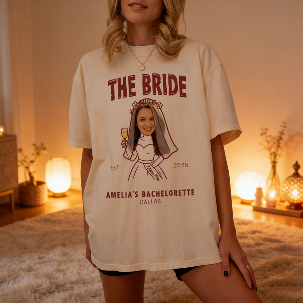 Personalized Custom Photo Bachelorette Sweatshirt Personalized Bride And Bestie Shirt With Face Insert Ideal For Bridal Party And Wedding Gifts