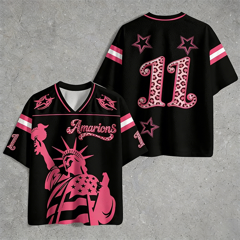 Personalized Sport-Themed Statue of Liberty Jersey with Custom Leopard Print Number for Sport Fans