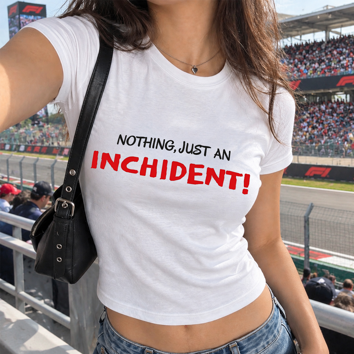 F1 Nothing Just An Incident Baby Tee, Charles Leclerc Meme Cropped T-shirt, Formula 1 Women’s Crop Top, F1 Fan Gift