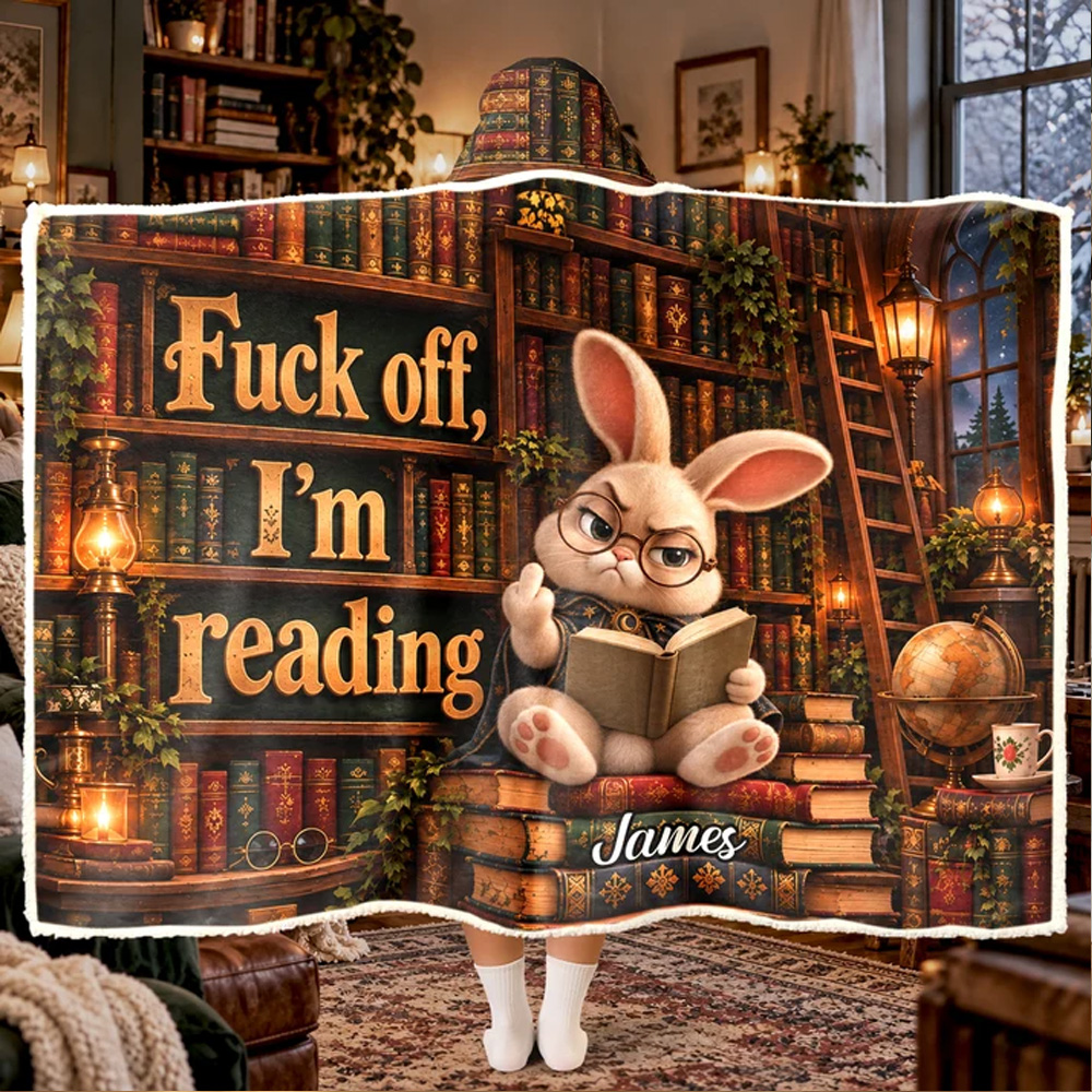 Personalized Blanket Shhh... I’m Reading Funny Reading Blanket For Book Lovers