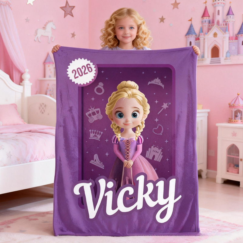 Personalized Princess Toy Box Kids or Baby Blanket Gift For Daughter Birthday Gift