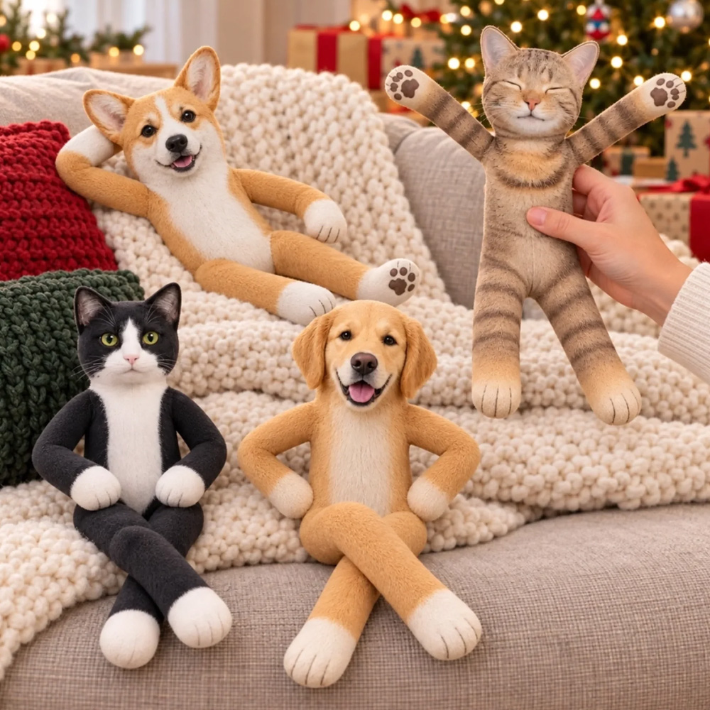 Personalized Poseable Plush Doll Custom Photo Funny Pet Christmas Gifts For Pet Lovers