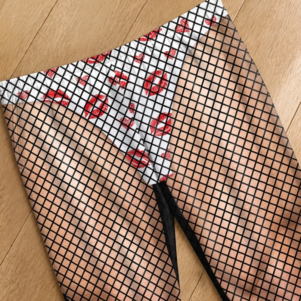 Personalized Funny Christmas Fishnet Stockings Pajama Pants for Men Ugly Xmas Party Gag Gift Holiday Humor