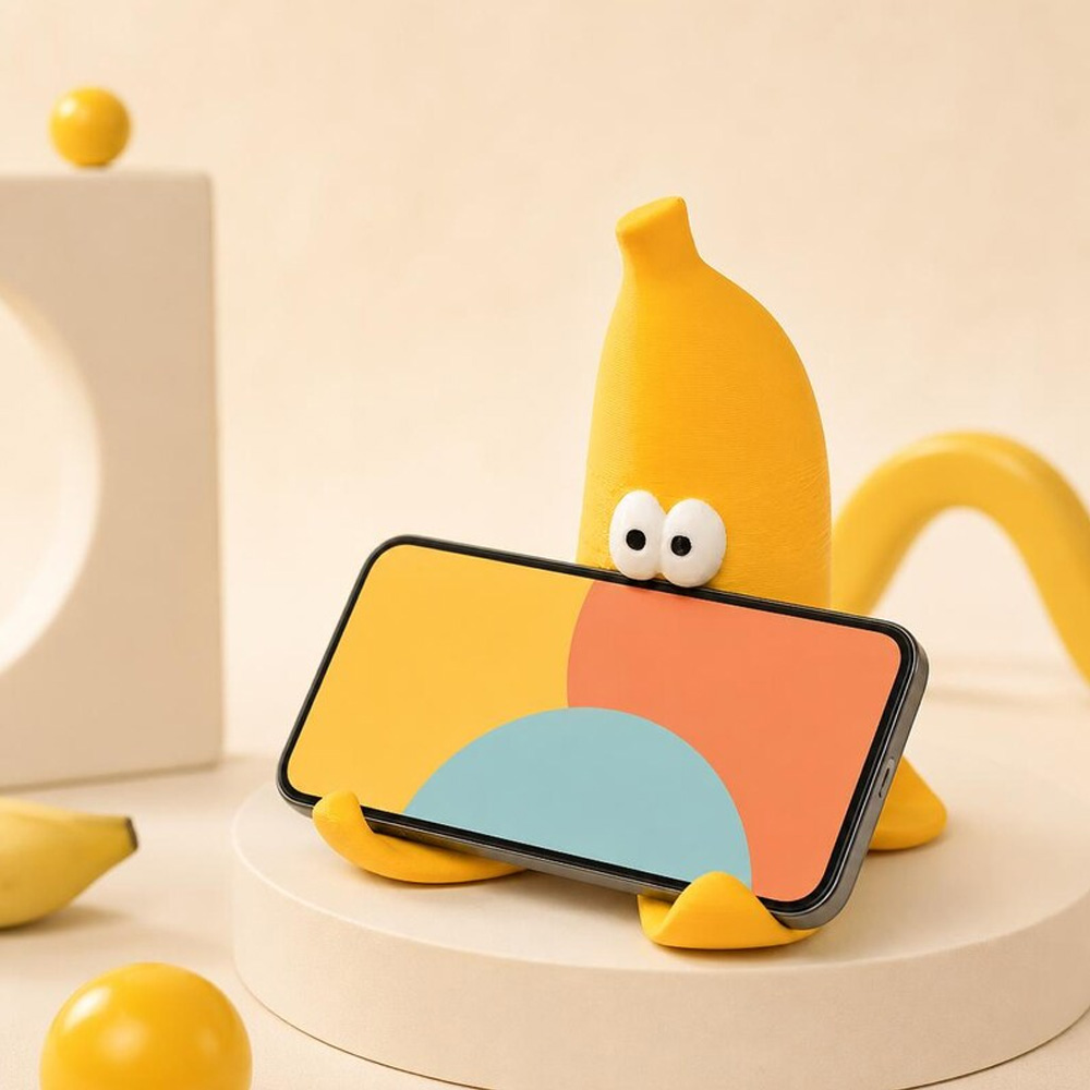 Cute Banana Phone Holder Stand Funny Kawaii Desk Accessory Gift for Her